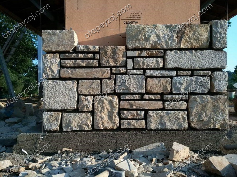 Taş şömine uygulaması