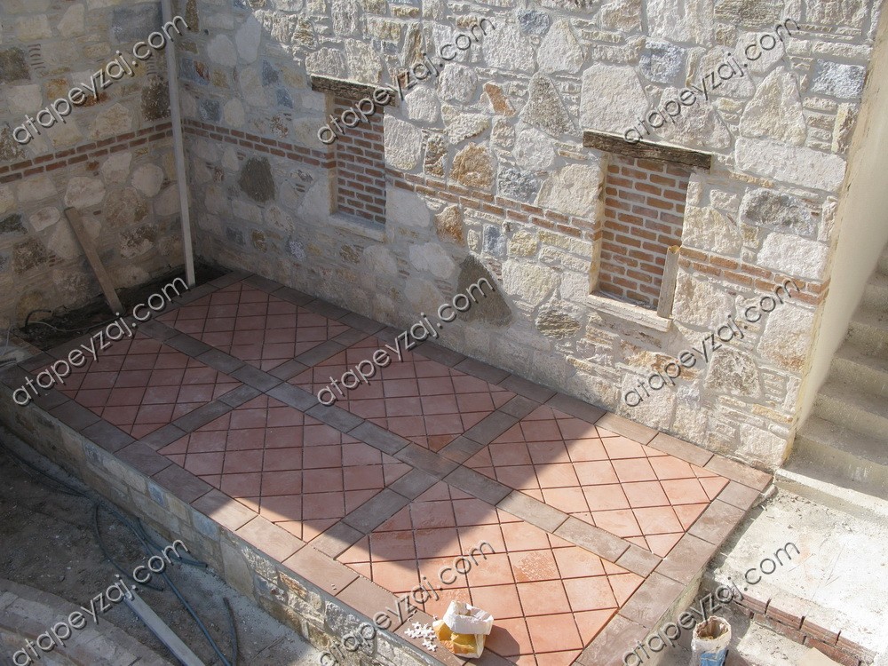 Cotta teras ve Taş duvar